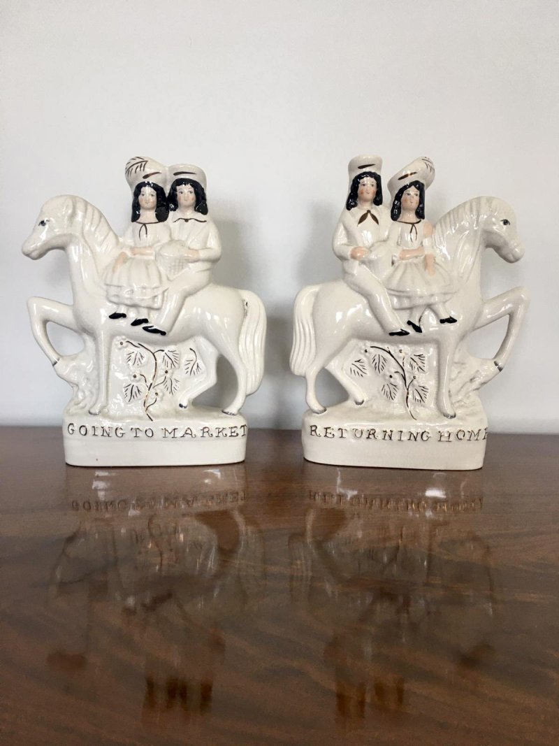 Pair of Antique Staffordshire Flat Back Figures - Image 2
